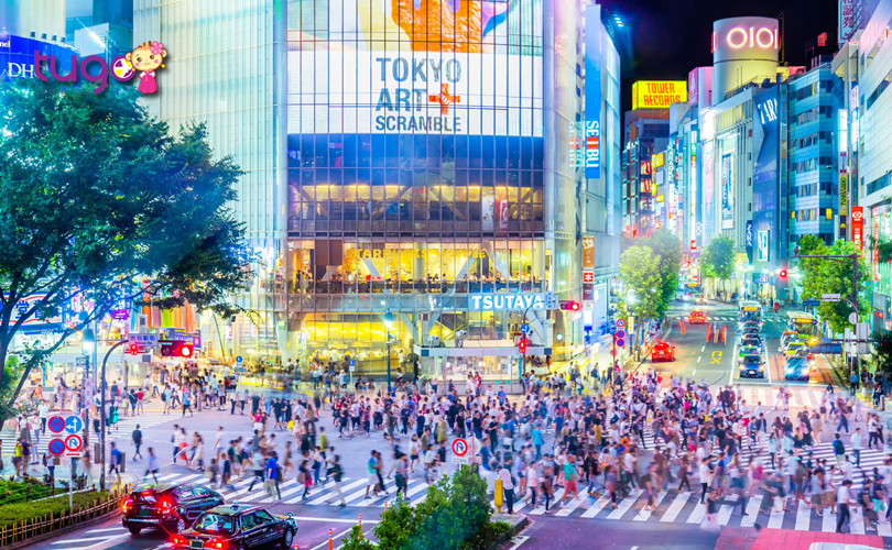 Con phố Shibuya sầm uất với nhiều khu mua sắm hấp dẫn
