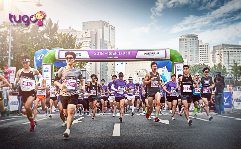Không khí náo nhiệt, sôi động tại lễ hội marathon quốc tế ở Seoul