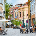 Một góc phố xinh xắn ở Plovdiv, Bulgaria